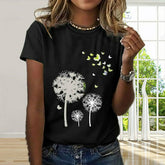 Dandelion Print Casual T-Shirt